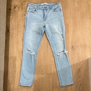 Abercrombie & Fitch Light Blue Distressed Skinny Jeans